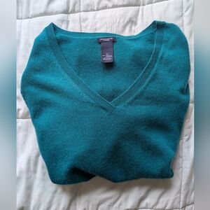 Teal V-Neck Women's Sweater